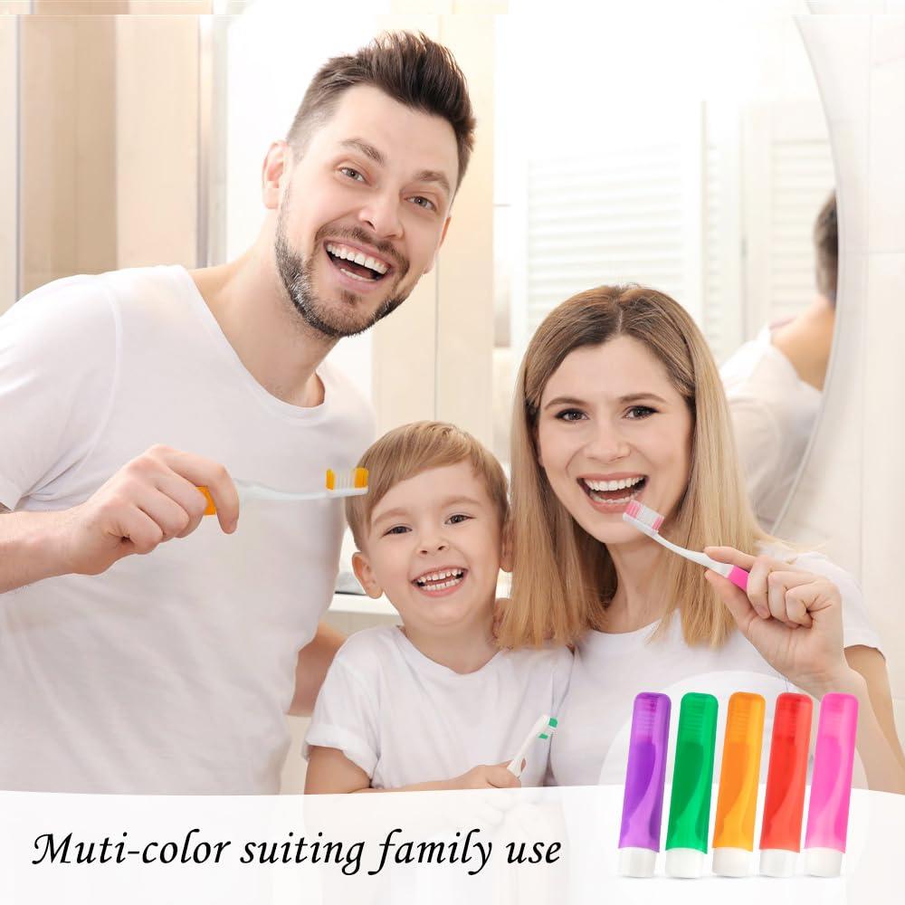 iRFKCIOW Travel Toothbrush 5 Pack Mini Toothbrush Soft Travel Toothbrush Set Portable Folding Travel Size Toothbrush with Toothbrush Case Individually Wrapped Small Toothbrush for Home Camping Hiking School