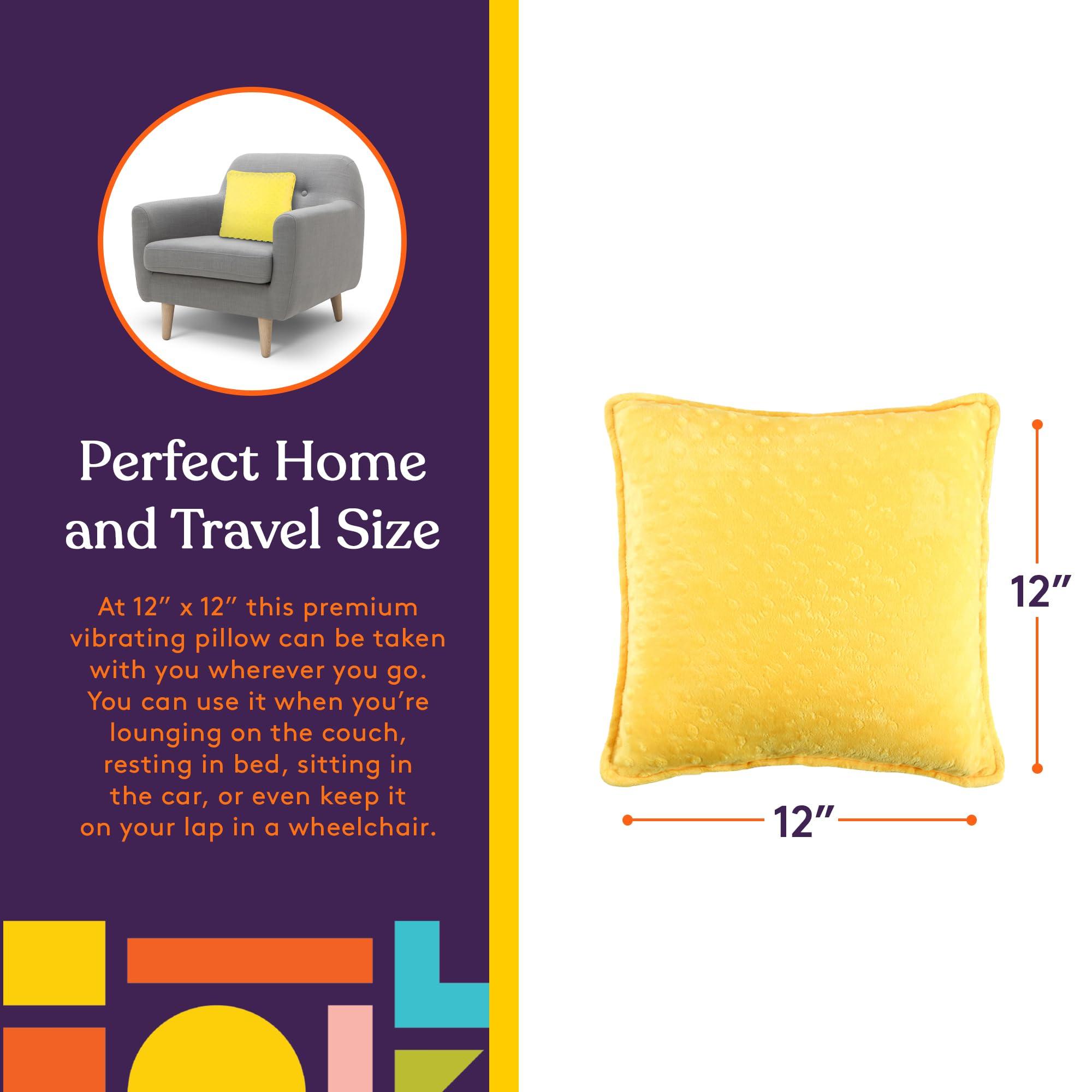 Special Supplies Special Supplies Vibrating Pillow Sensory Pressure Activated for Kids and Adults, 12 x 12 Plush Minky Soft Cover with Textured Therapy Stimulation Bumps, Pink and Yellow