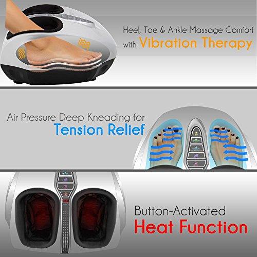SereneLife SereneLife Vibration Foot Massager | Therapy for Heels, Toes and Ankles | for Pain Relief and Comfort |Heat Function and Different Intensity Levels, with Remote Control