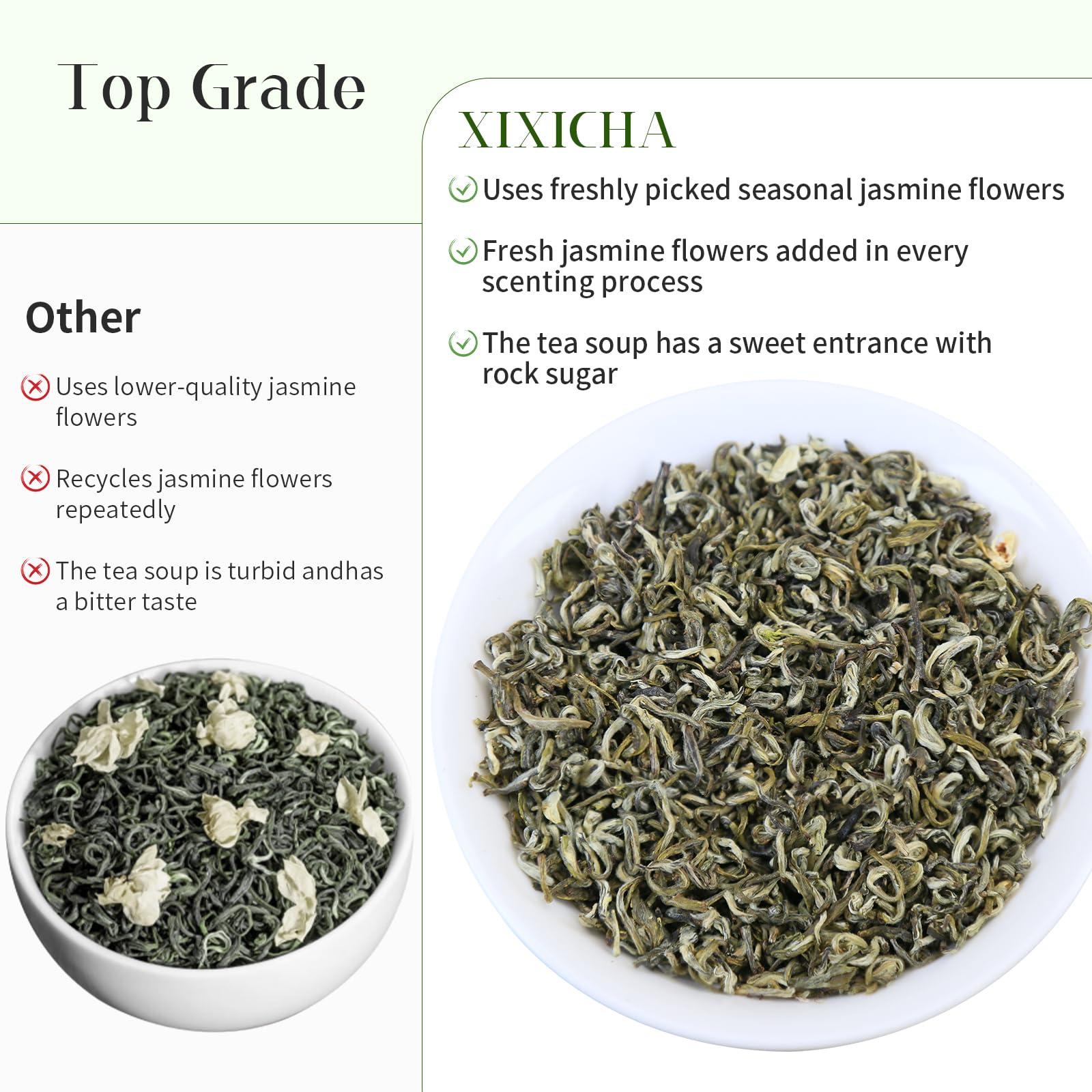 XIXICHA XIXICHA Jasmine Tea Loose Leaf Grade AAA Jasmine Green Tea Chinese Tea Green Tea New Tea Premium Chinese Jasmine Tea 4.23oz/120g