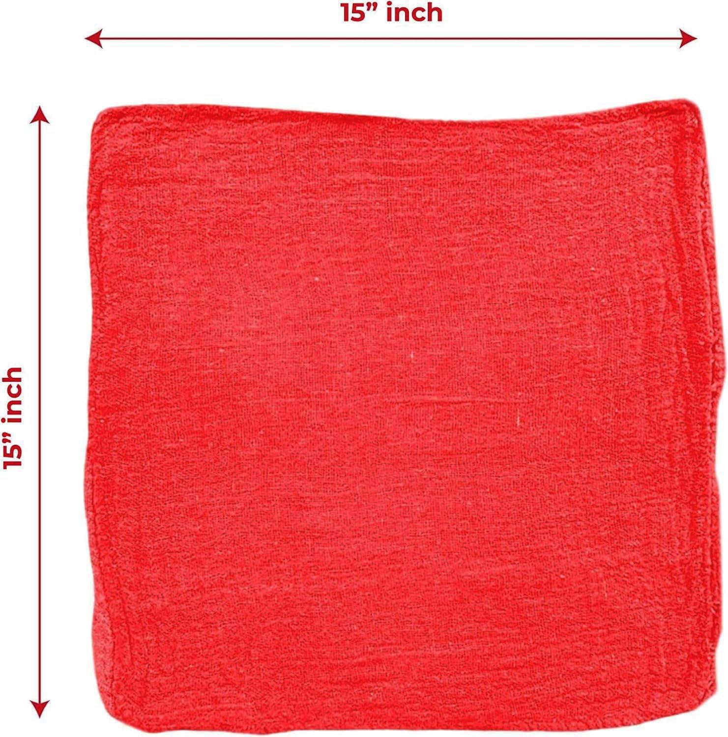 generic Ocean Towels Cotton Red Shop Towels Pack of 500 Rags Durable Quality Cleaning Cloths - Shop Rags Reusable Cleaning 100% Cotton Size 15x15 Highly Absorbent- for Shop, Home, Auto & Garage