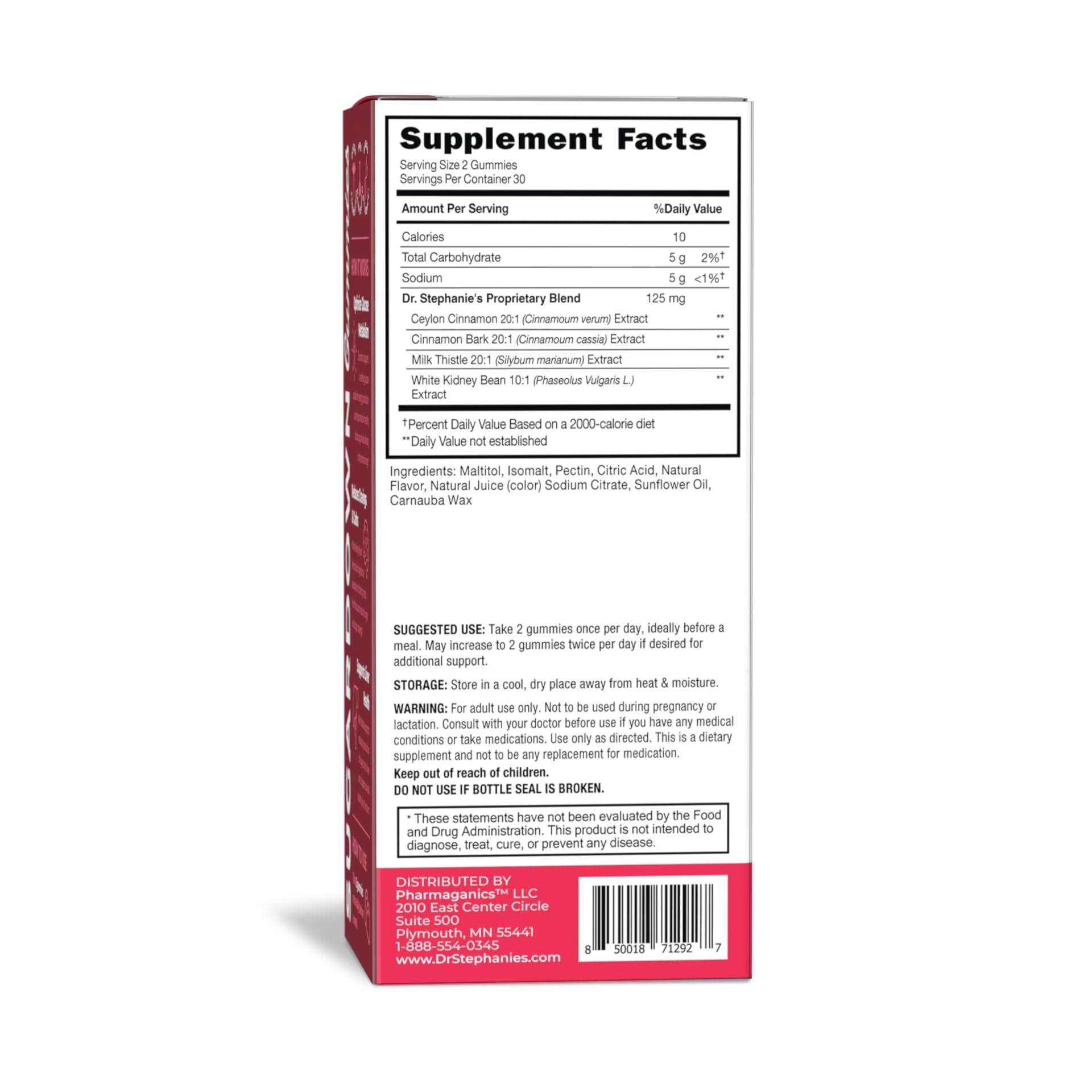 Pharmaganics Pharmaganics Dr. Stephanies SugarDown Gummies Ceylon & Cassia Cinnamon Supplement - 0g Sugar