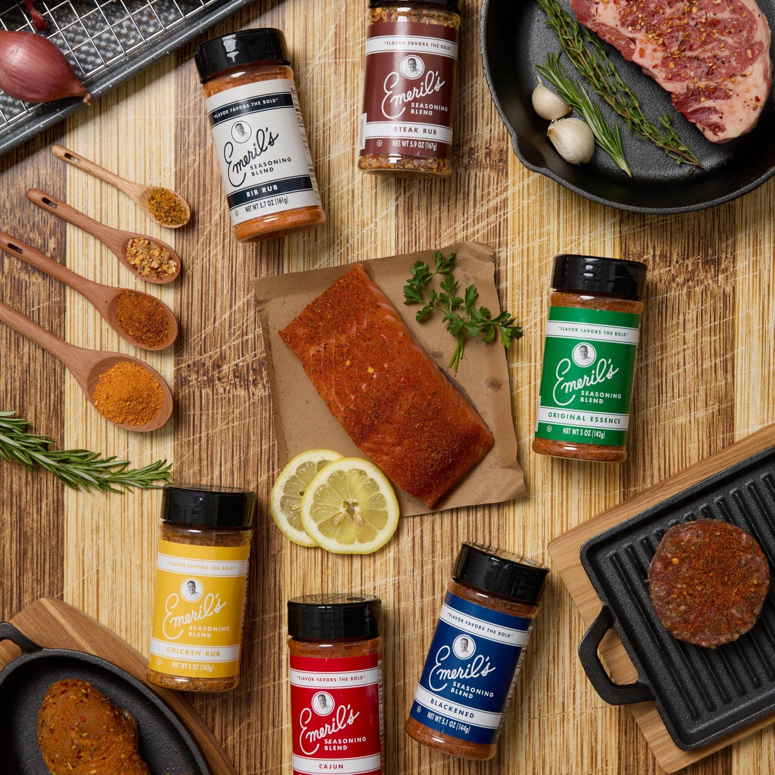 Emeril Lagasse Emeril Lagasse 5 Oz, 3-Pack and 6-Pack Seasoning Blend: Original Essence, Cajun, Blackened, Chicken Rub, Steak Rub and Rib Rub Best Seasonings and Spices for Cooking (Blackened - 6PK)