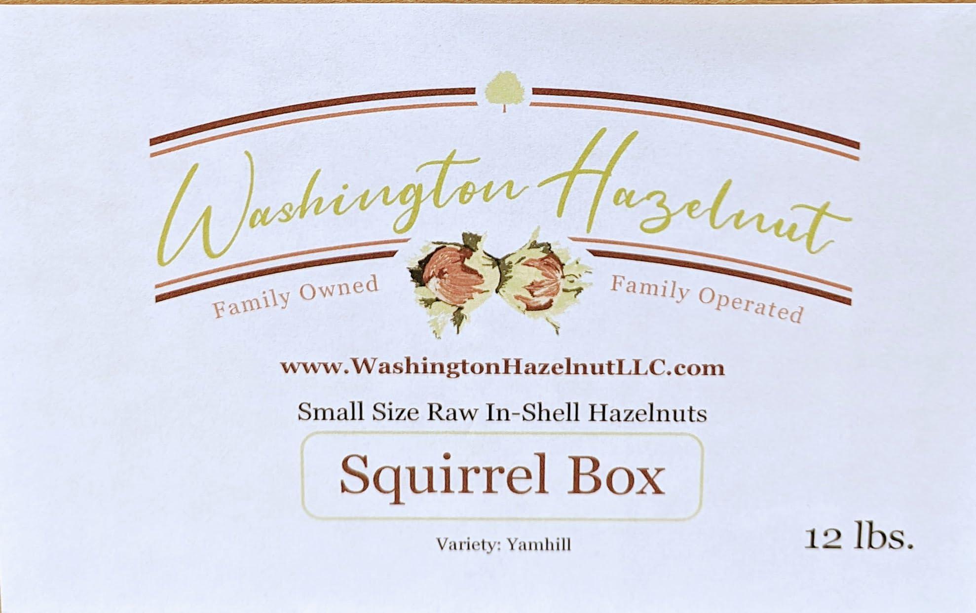 Generic Raw, small size in-shell Hazelnuts grown in our family\'s orchard. 12 pound squirrel box.