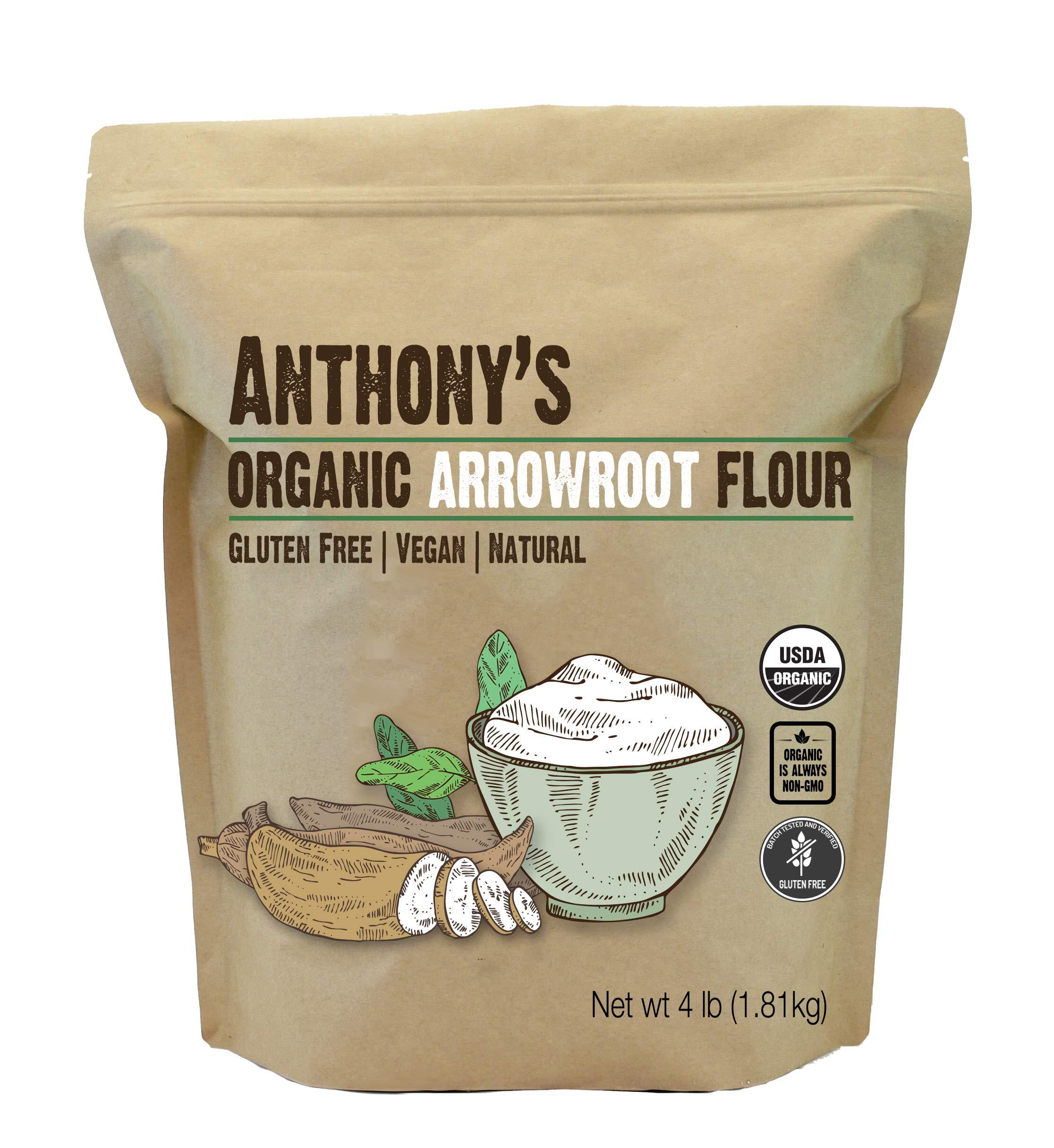 Anthony's Anthony's Organic Arrowroot Flour, 4 lb, Batch Tested Gluten Free, Non GMO, Vegan