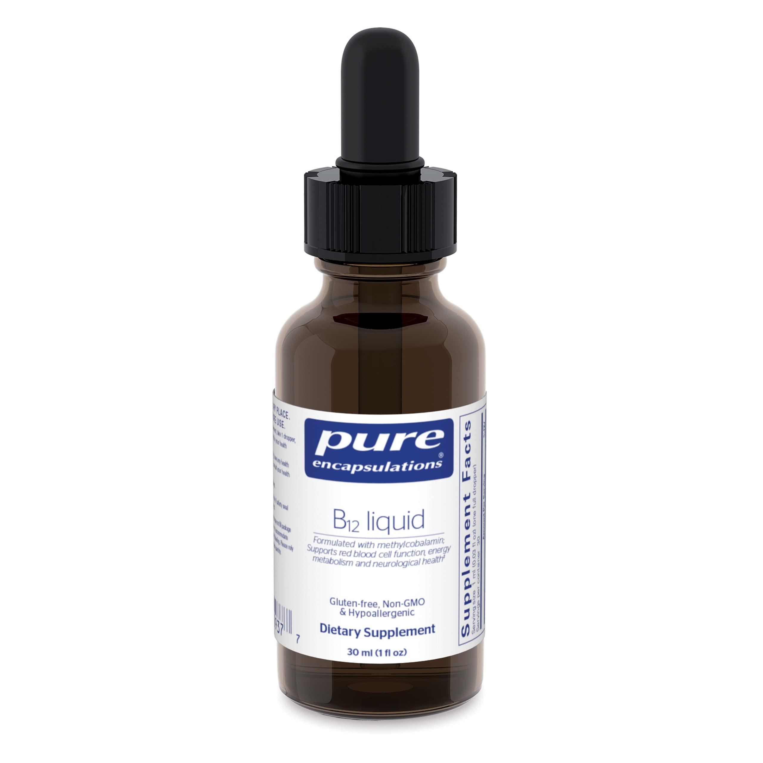 Pure Encapsulations Pure Encapsulations B12 Liquid | 1,000 mcg Vitamin B12 (Methylcobalamin) Supplement to Support Nerves, Immune Health, Energy, and Cognitive Function* | 1 fl. oz.