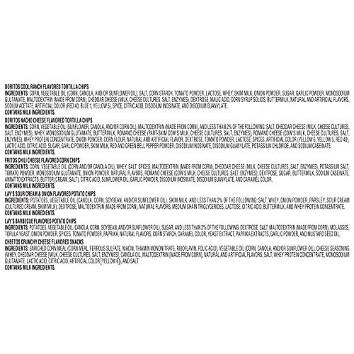 Frito Lay Frito-Lay Snacks Flavor Mix Chips Variety Pack, Doritos, Lay\'s, Chetos, Fritos, 1oz Bags -18 Count (Pack of 1) (Assortment May Vary)