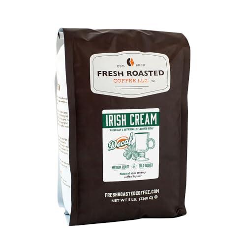Fresh Roasted Coffee Fresh Roasted Coffee, Decaf Irish Cream Flavored Coffee, 5 lb (80 oz), Medium Roast, Kosher, Ground