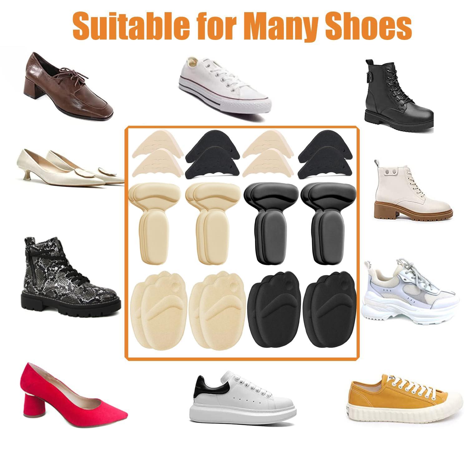 LHHXX33 12 Pairs Heel Grips Heel Inserts for Women, Shoe Filler for Too Big Shoes women Heel Pads, Toe Inserts for Shoes Too Big Blisters Relieve Pain