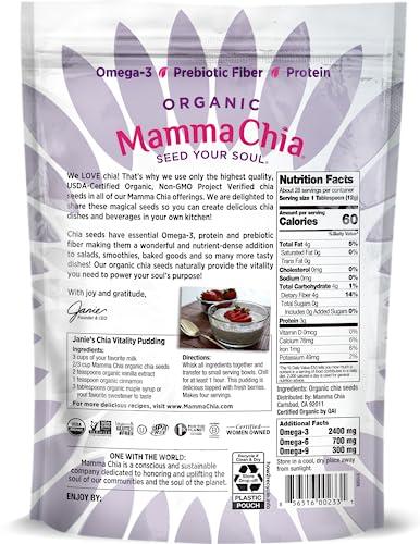Mamma Chia Mamma Chia Organic Chia Seeds, Black, 12 Ounce (Pack of 1)