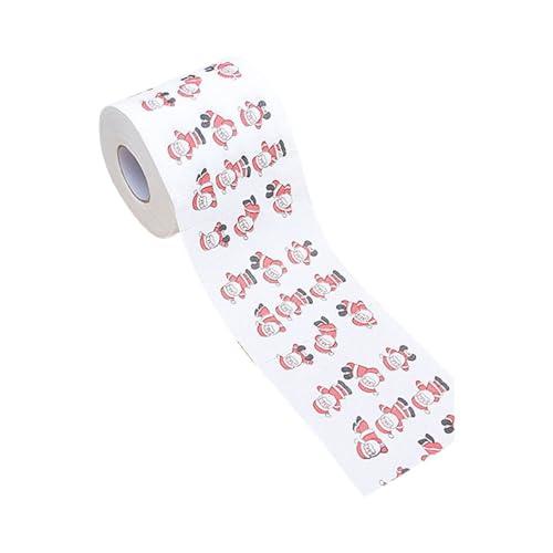 BLMIEDE 1 Roll Toilet Paper Cartoon Pattern Disposable Festive Soft Hygienic Decorate Christmas Holiday Printed Roll Paper For Festival Wrinkle Release Spray for Curtains (F, One Size)