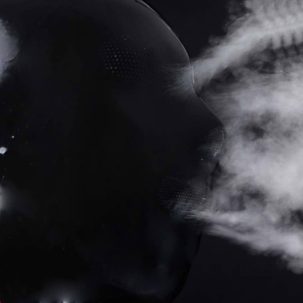 LEIMI Latex Hood Mask Men's Rubber Full Face Mask with Pinholes Zipped Latex Mask (L-0.4mm, with zipper)