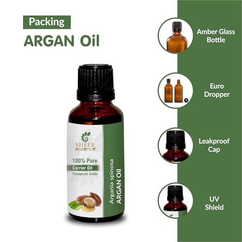 Sheer Essence Moroccan ARGAN Oil 100% Pure Undiluted Natural Uncut Therapeutic Grade Cold Pressed Carrier Oils for Skin, Hair and Aromatherapy 5000ML