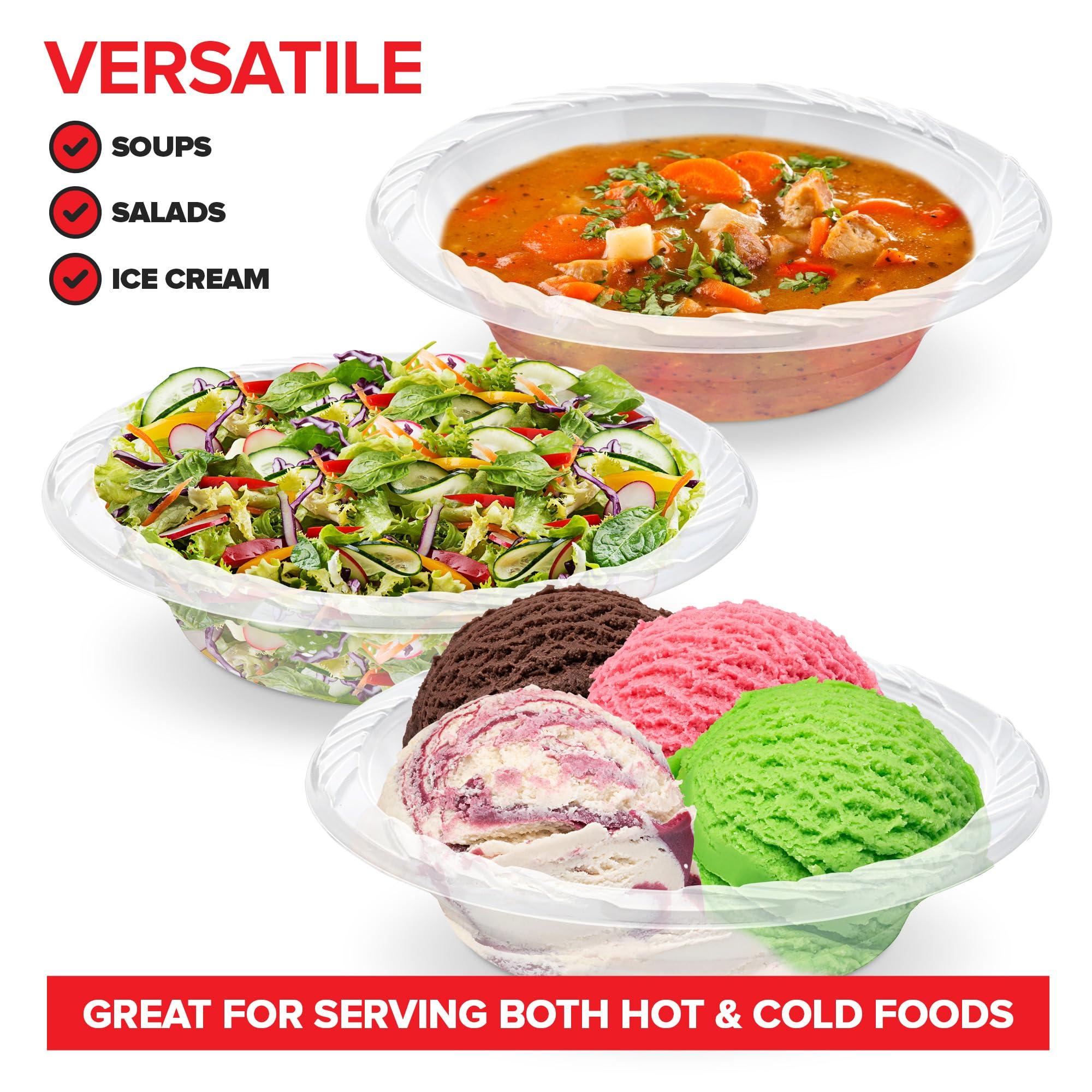 Stock Your Home Stock Your Home (240-Count) Elegant 18 oz Clear Plastic Bowls for Parties, Large Disposable Bowl for Fancy Dinner or Cocktail Party, Soup and Salad, Thick and Sturdy