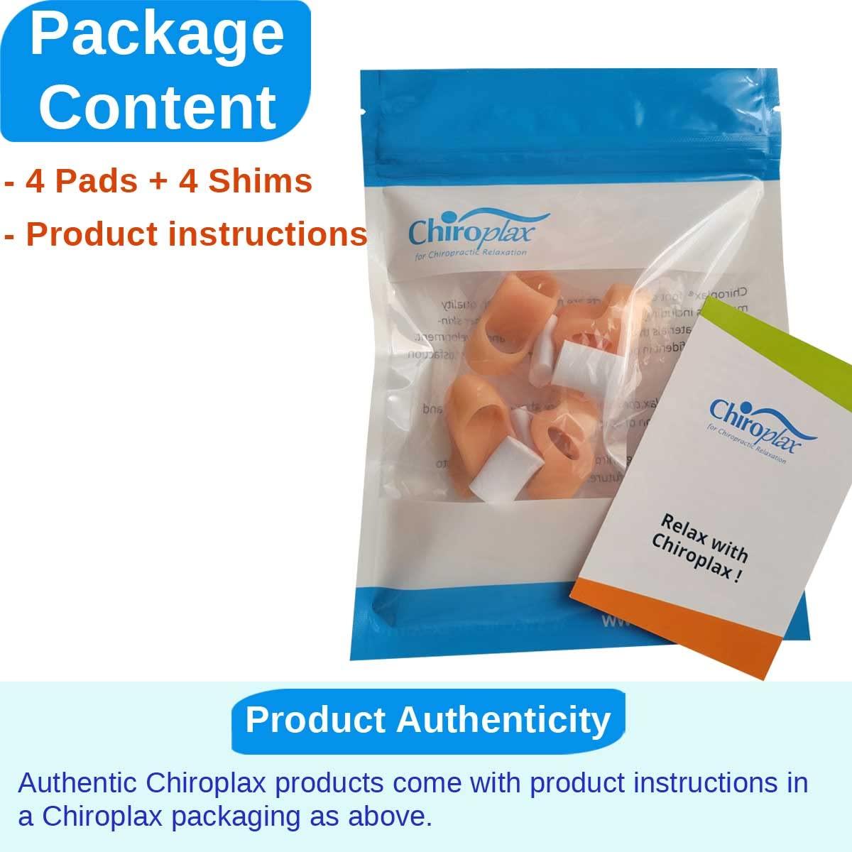 Chiroplax Chiroplax Tailor\'s Bunion Corrector Pads Bunionette Pain Relief Silicone Pinky Toe Straightener Separator Spacer Sleeve Cushion Splint Protector for Men & Women (4 Pads, Shims - Size Small)