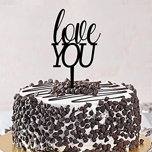 CustonCares Love You Cupcake Topper Mrs & Mrs Gay And Lesbian Birthday Cake Topper for Nuptial Birthday Cake Decorations Customized Custom Cupid's Arrow Heart Acrylic Black