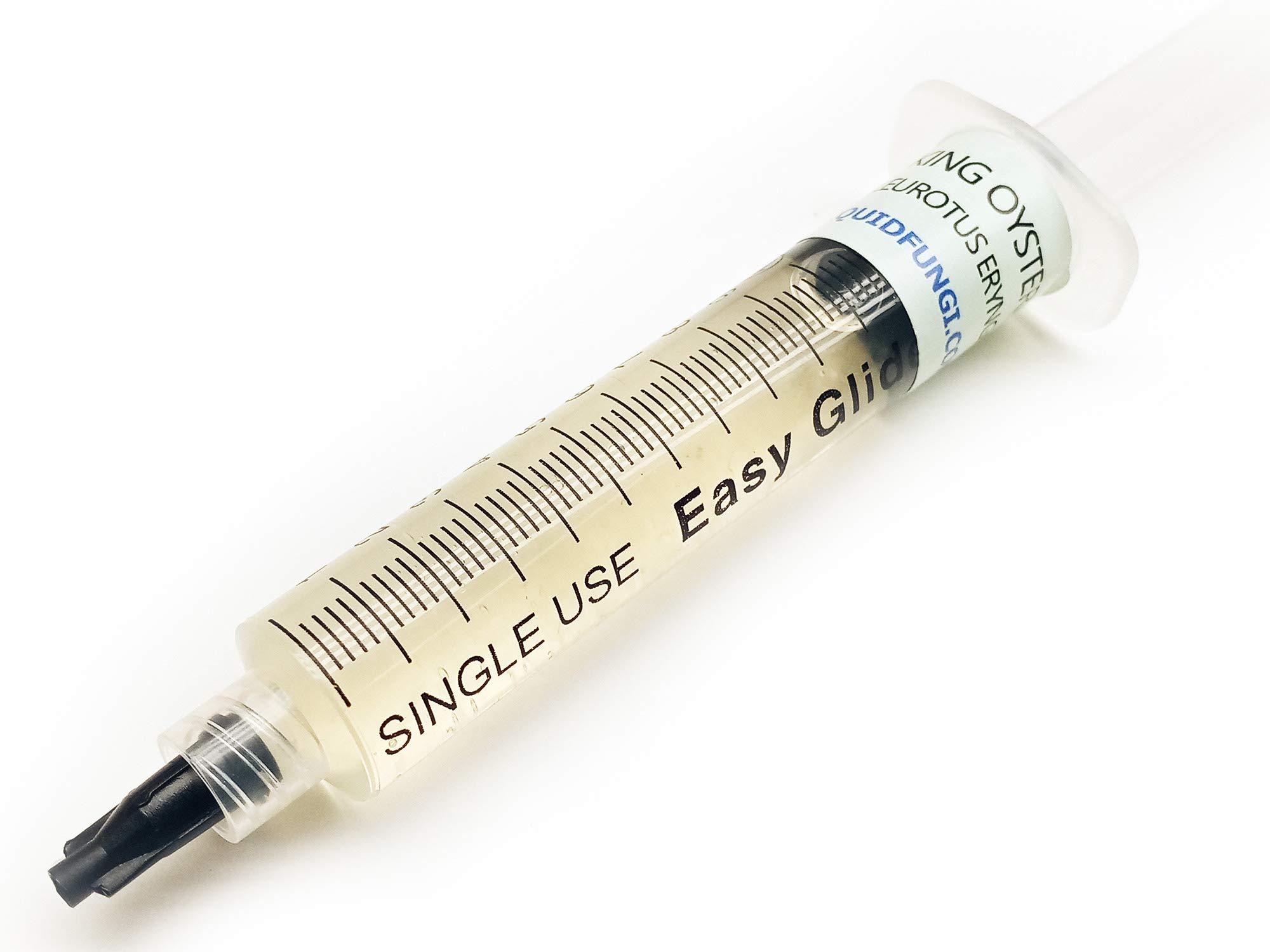 Liquid Fungi King Oyster Mushroom (Pleurotus eryngii) Liquid Culture Syringe for Mushroom Cultivation on Grain or Agar