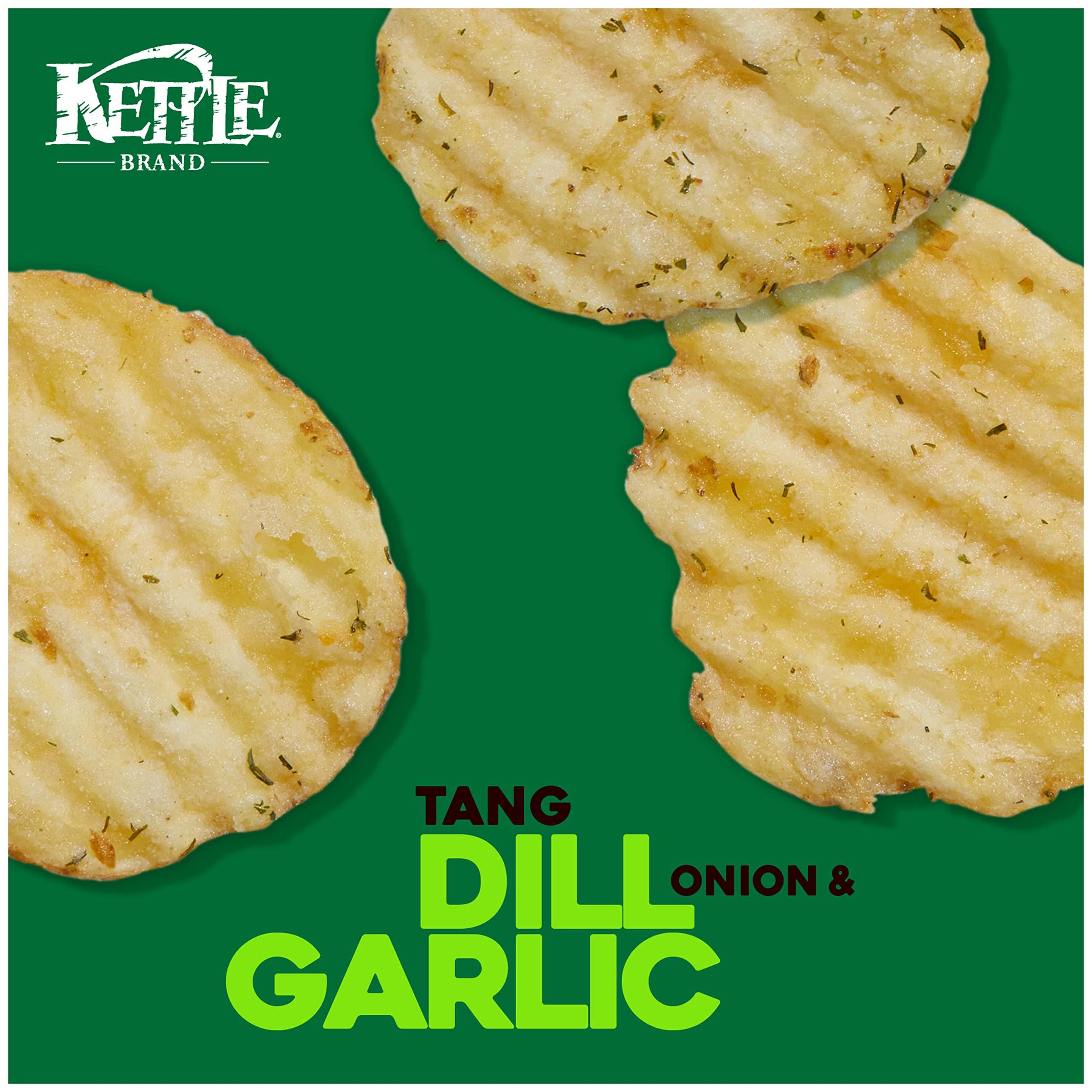 Kettle Brand Kettle Brand Potato Chips, Krinkle Cut, Dill Pickle Kettle Chips, Snack Bag 2 Oz