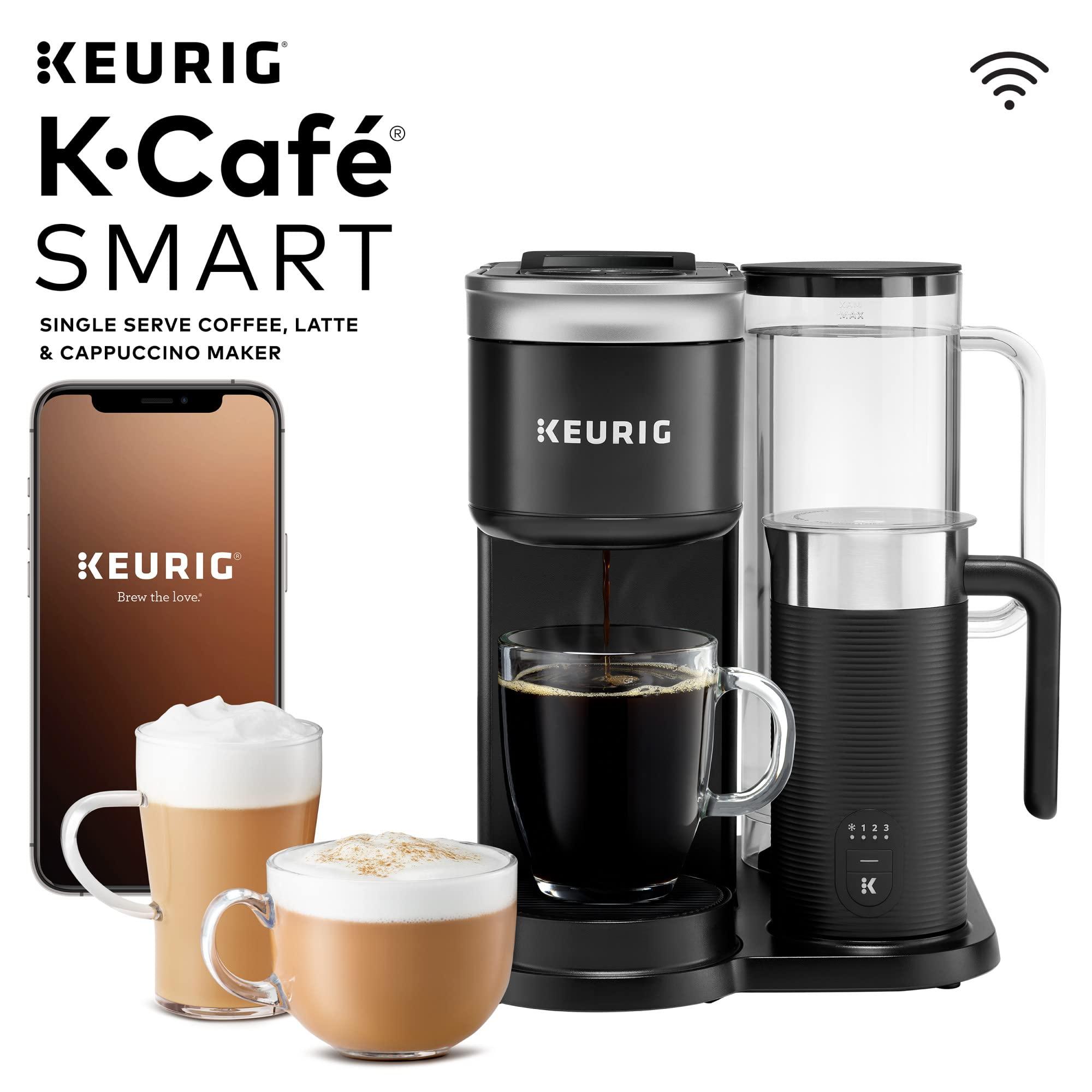 Keurig Keurig K-Cafe SMART Single Serve K-Cup Pod Coffee & My K-Cup Universal Reusable Filter & 3-Month Brewer Maintenance Kit Includes Descaling Solution