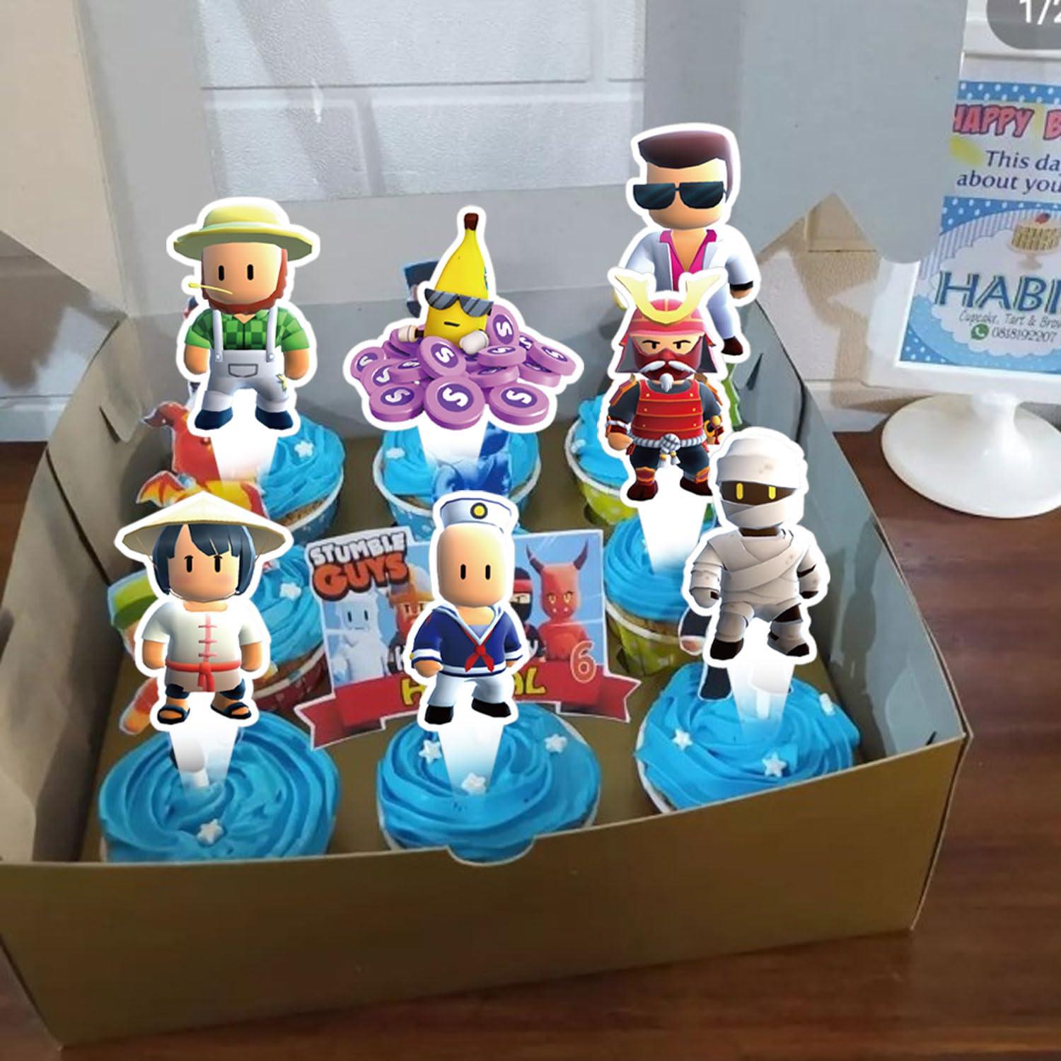 COOVS COOVS 37Pack Stumble Guys Cake Toppers Cute Cupcake Toppers Stumble Guys Theme Cupcake Toppers Kids\'s Birthday Cake Party Decorations Supplies