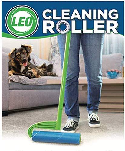 Leo Leo MegaClean 10-Inch Wide Lint Roller Refills 6 Rolls 300 Ultra-Wide Sheets for Lint Removers Household Cleaning Easily Remove Pet Hair Dust and Debris from Floors Carpets and Furniture