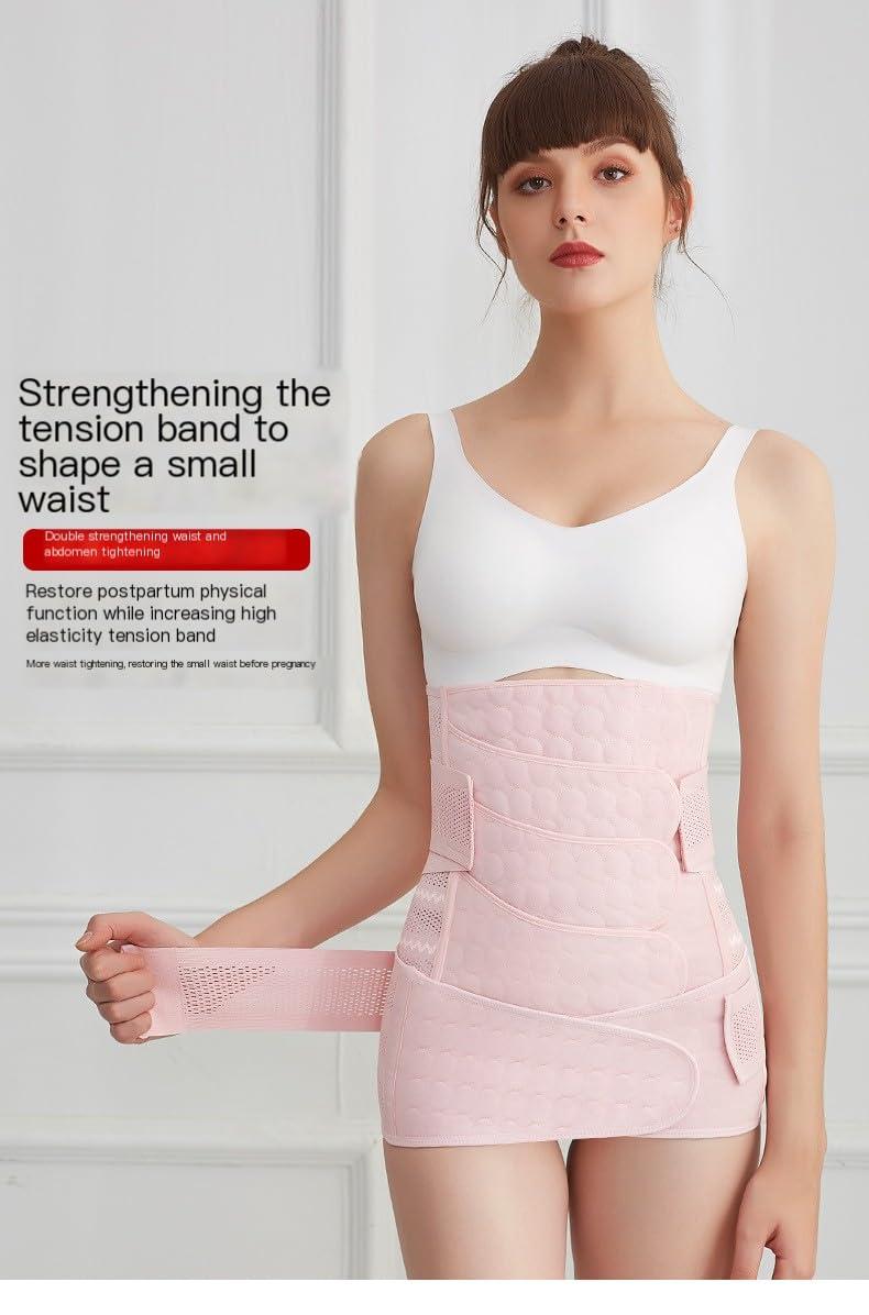 kiobrvhe kiobrvhe Plus Size Postpartum Support Recovery Breathable Belly Wrap Waist Pelvis Belt Body Shaper Postnatal Shapewear (A Pink,XXL,US,Alpha,XX-Large,Regular,Regular)