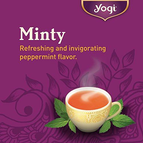 Yogi Yogi Tea Purely Peppermint Tea - 16 Tea Bags per Pack (4 Packs) - Caffeine-Free, Organic Peppermint Tea Bags - Offers Digestive Support - Made from Organic Peppermint Leaves