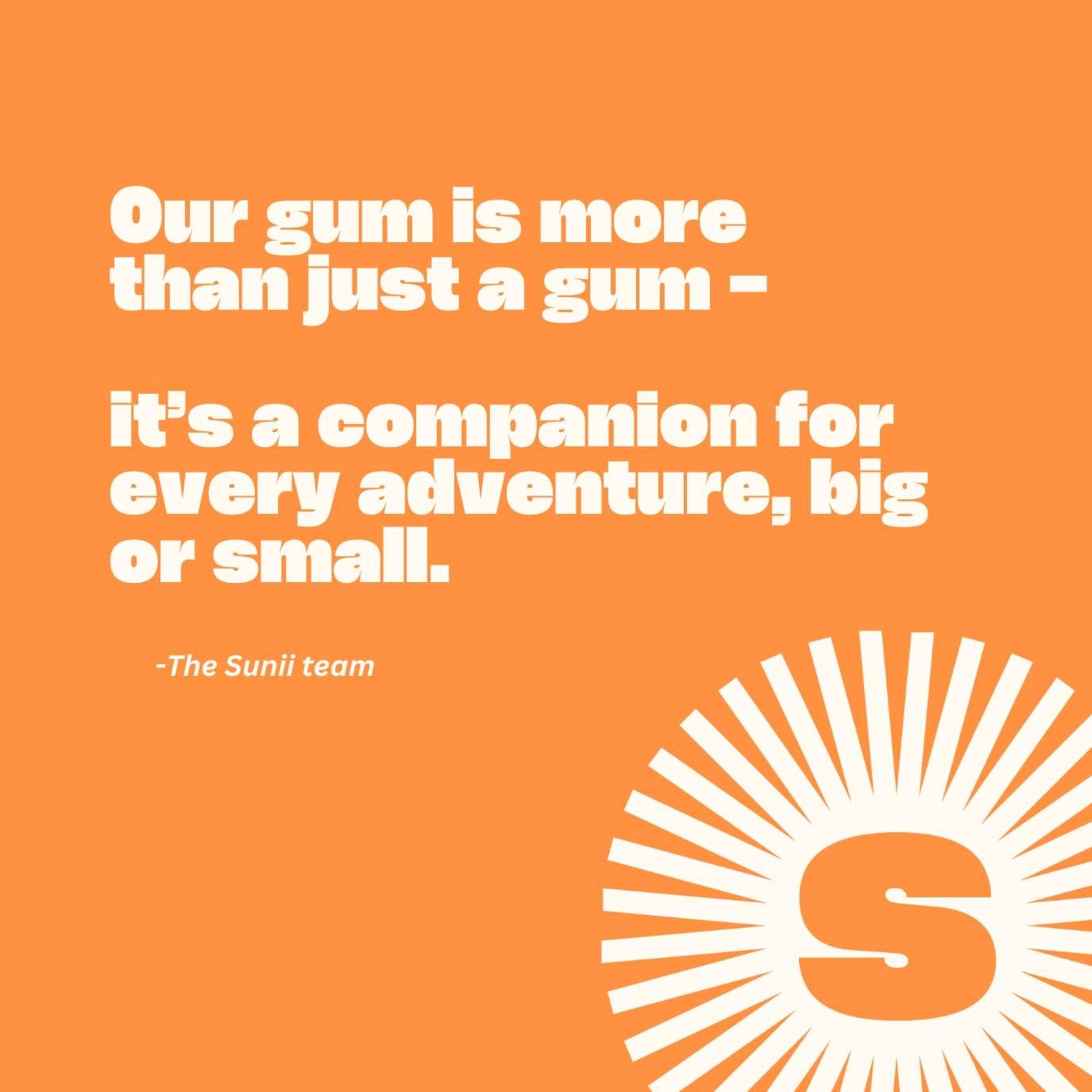 SUNII ENERGY GUM Sunii - Energy Gum - NEW Quick Boost Energy & Focus - 50mg Caffeine Gum -Vitamins B6 & B12, Taurine, Vegan, No Sugar, Zero Calorie, Fresh Mint Taste - Faster than Chews, Drinks, Gels & Pills (48pcs)