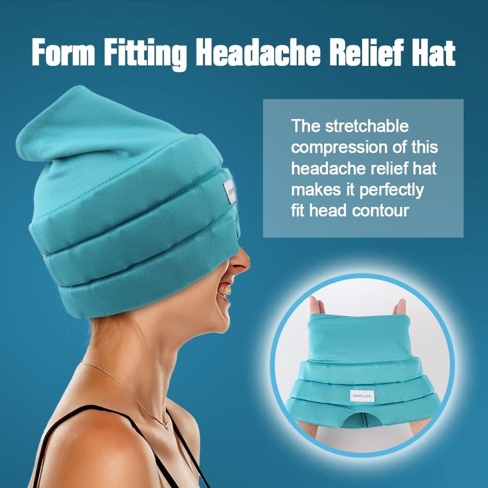 Comfcube Comfcube Migraine & Headache Relief Ice Cap, 2 Hours Long Lasting Cold Therapy Wearable Form Fitting Ice Hat for Tension Headache, Sinus & Stress Relief, Puffy Eyes, Chronic Migraine, Chemo