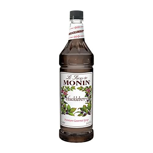 DIREARY Monin Flavored Syrup,Huckleberry, 33.8-Ounce Plastic Bottle (1 Liter)