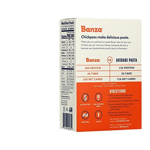 Banza Banza Cavatappi Pasta from Chickpeas - Gluten Free, High Protein, and Lower Carb Protein Cavatappi Chickpea Pasta - 8oz