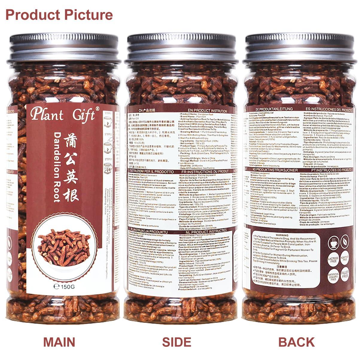 Plant Gift Plant Gift 100% Pure Dandelion Root Tea, Detox Tea Dandelion Root Tea 150g/5.29oz