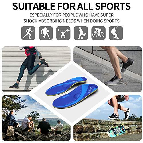 STSVZORR High Arch Support Insoles Plantar Fasciitis Orthotic Shoes Inserts Relieve Flat Feet Heel Pain Athletic Cushioning