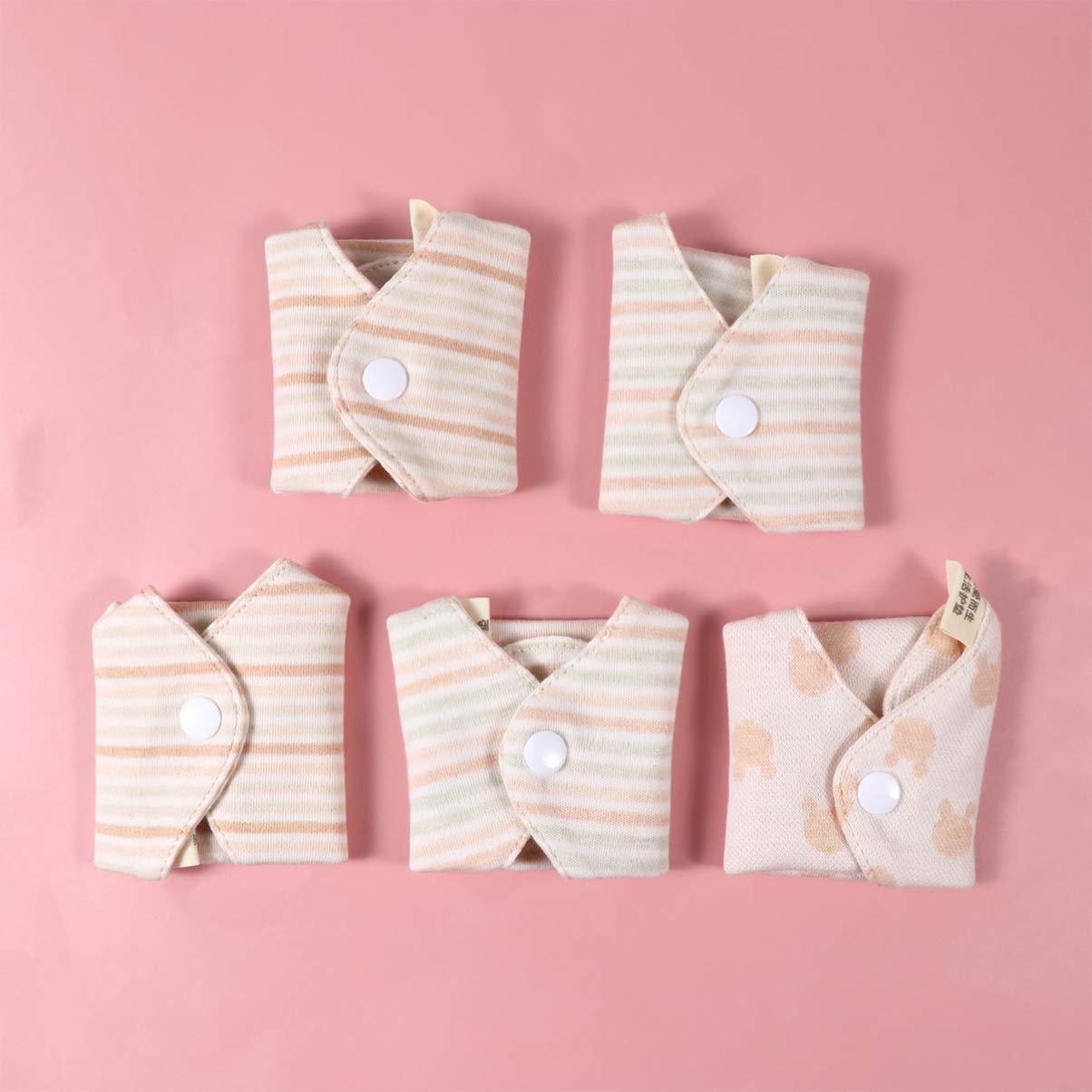 EXCEART 5pcs Reusable Pads Washable Cotton Mama Cloth Menstrual Pads Panty Liner Incontinence Napkins Towel for Women Lady Random Pattern