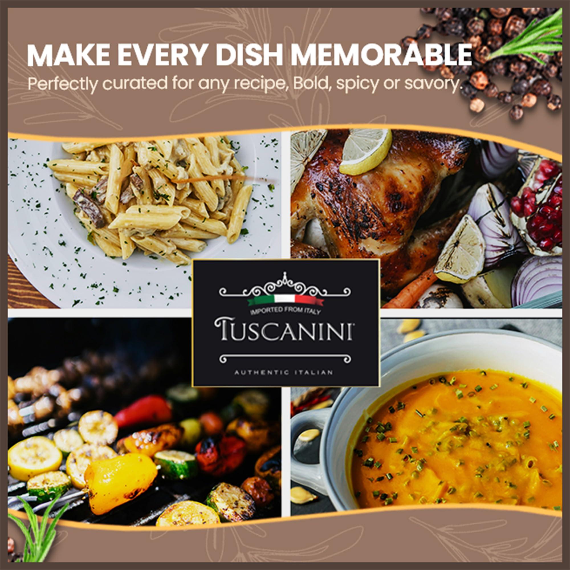 Tuscanini Tuscanini Premium Black Pepper Spice Grinder, 1.76oz | Freshly Ground Pepper | Product of Italy