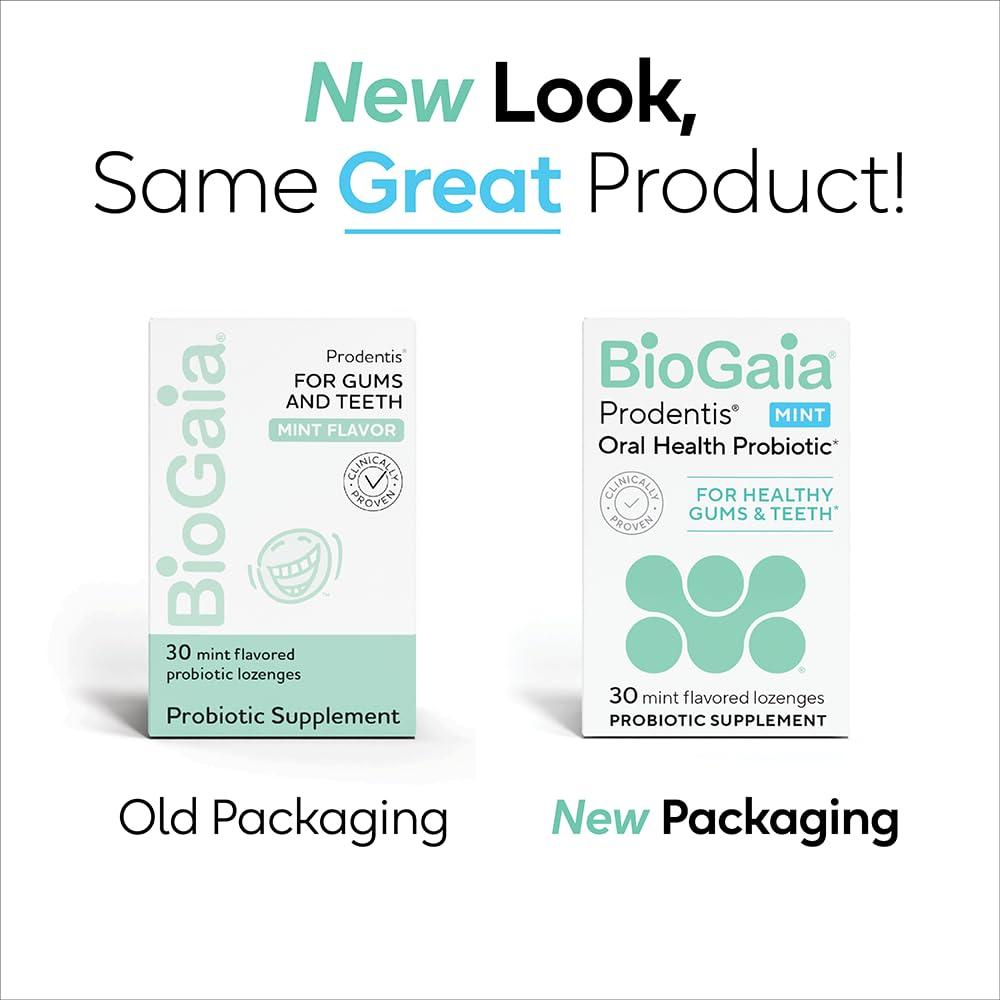 BioGaia BioGaia Prodentis | Dental Probiotic Lozenges | Promotes Healthy Gums & Teeth | Defends Against Dental Problems | Replenishes Oral Microbiome | Improves Oral Health | Mint Flavor | Pack of 5