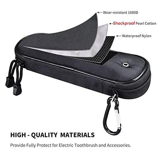 Mijibisu Toothbrush Travel Case for Oral-B Pro 500/600/650/1000/1500/2000/3000/3500/5500/Pro-Health,Genius X Limited/6000/7000/7500/8000/9600,Smart 1500/3000/5000,Vitality Dual Clean.(Case Only) Black
