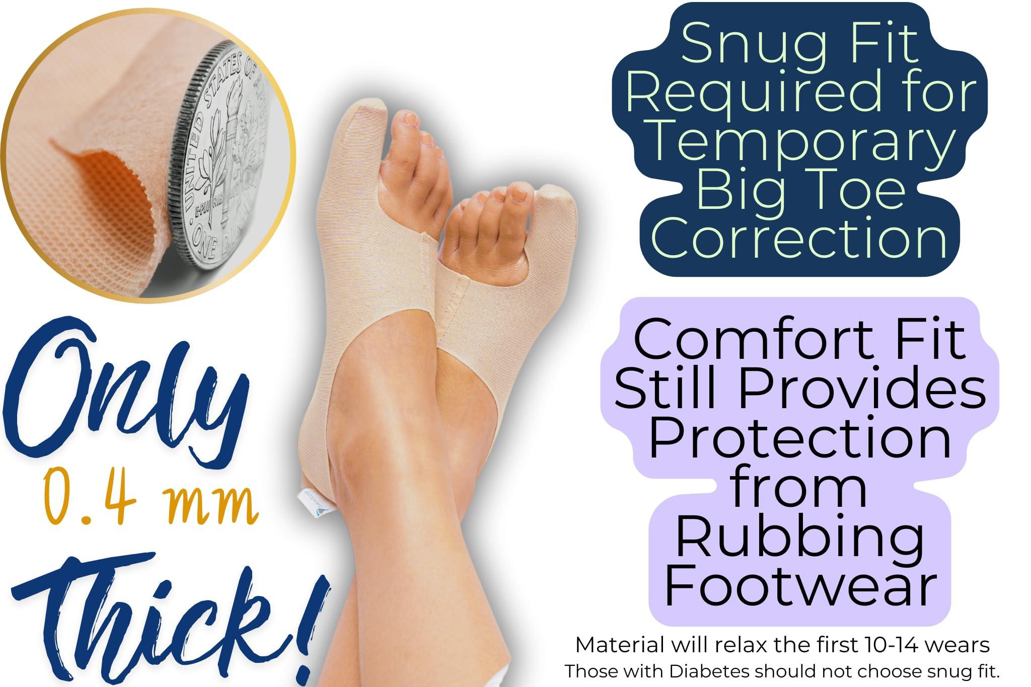 Bunion Bootie Bunion Corrector for Women Big Toe Straightener. Ultra Thin Support Brace for Inside Any Shoes. Great Toes Straightener Socks. Flexible Bunyon Splints for Day & Night. (Small-Right)