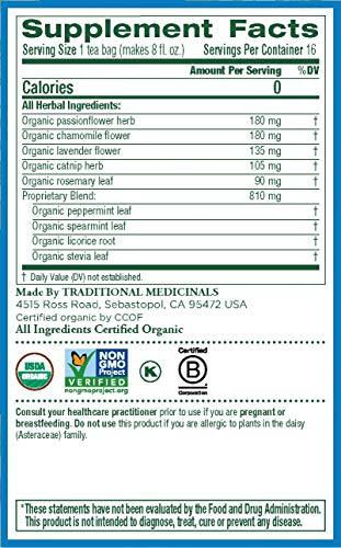 Traditional Medicinals Traditional Medicinals Organic Cup of Calm Relaxation Tea, 16 Tea Bags (Pack of 6)