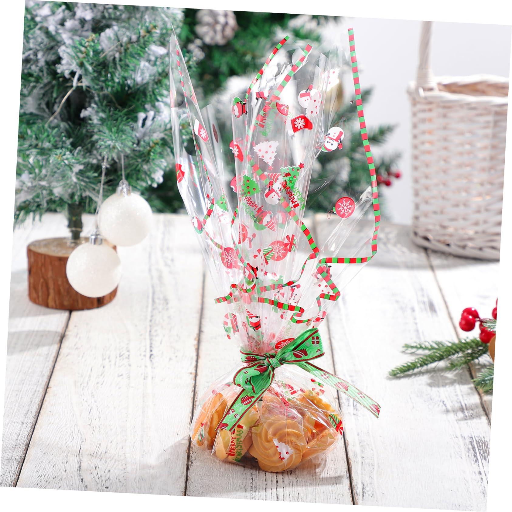 PRETYZOOM PRETYZOOM 100FT Christmas Cellophane Wrap Roll 2.5 Mil Cellophane Wrapping Paper to Christmas Flower Baskets Arts Crafts Christmas Party Flower Gift Baskets Food Arts Crafts