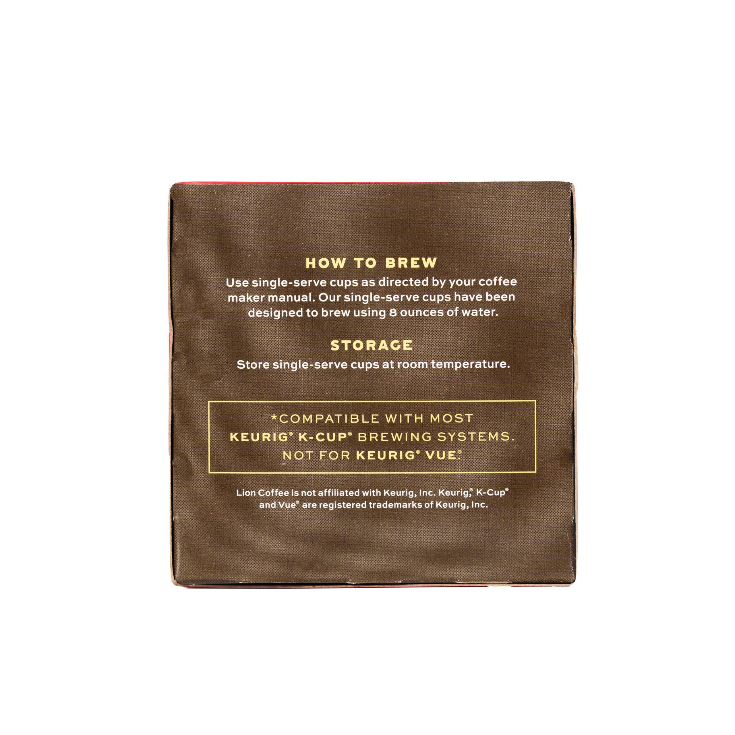 Lion Coffee Lion Coffee Vanilla Macadamia Flavored Medium Roast Coffee, Single-Serve Coffee Pods, Compatible with Keurig Brewers, Hawaiian Inspired Taste - (12 Count Box)