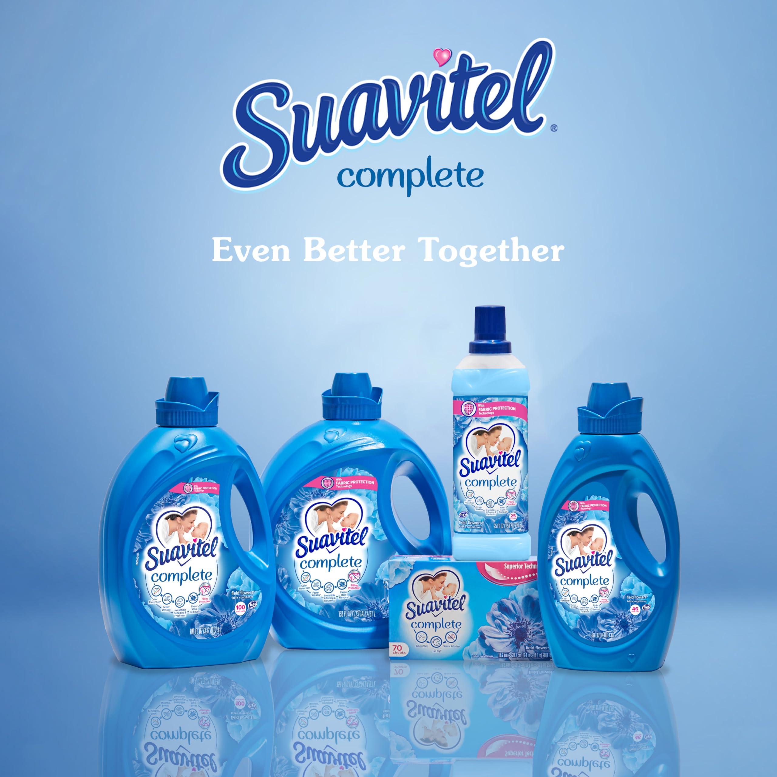 Suavitel Suavitel Complete Liquid Fabric Conditioner, Laundry Fabric Softener with Fabric Protection Technology, Field Flowers, 46 oz, Enough Liquid For 46 Small Loads