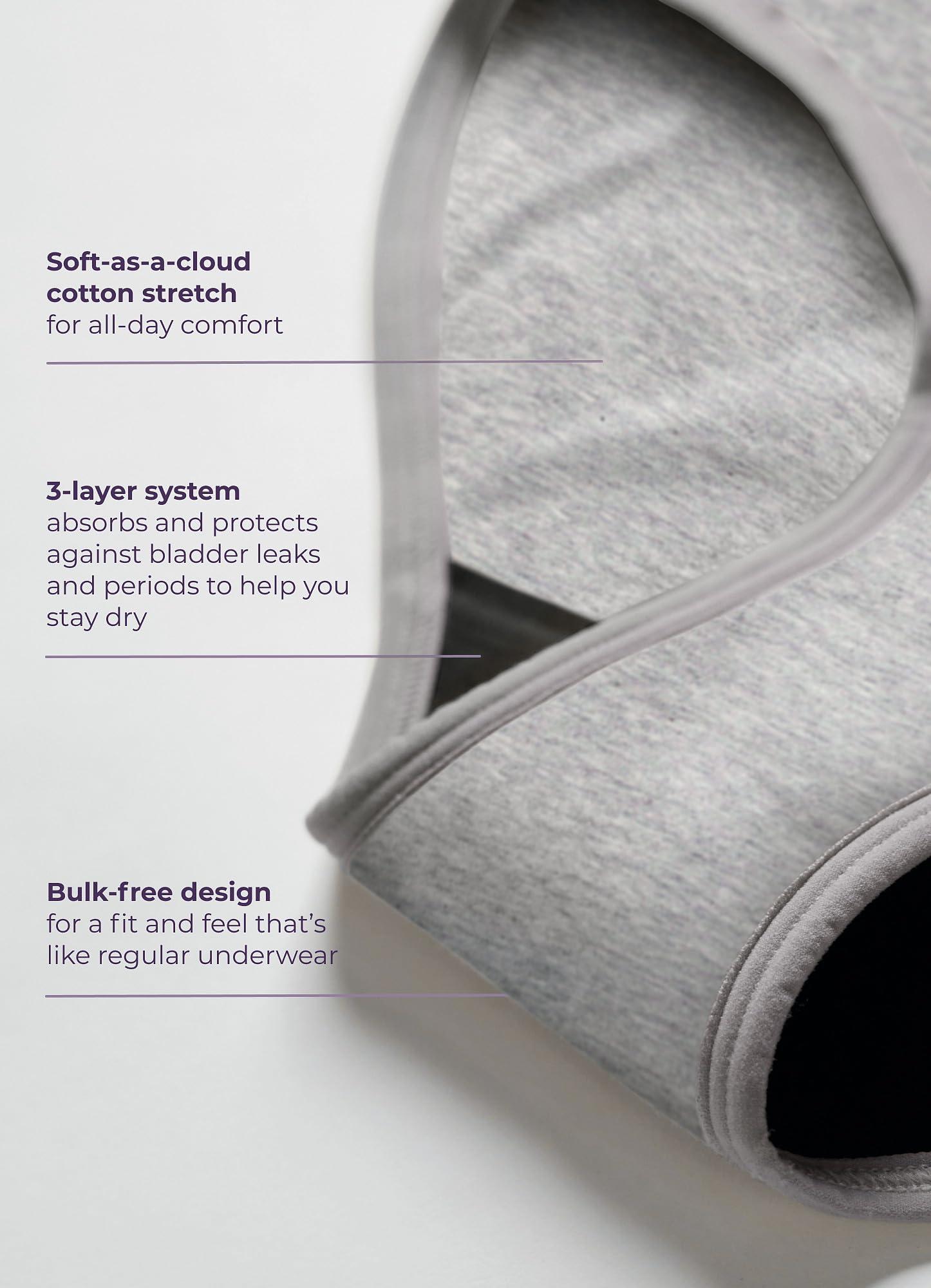 Jockey Jockey Women\'s Underwear Worry Free Cotton Stretch Moderate Absorbency Hips, Grey Heather, XL