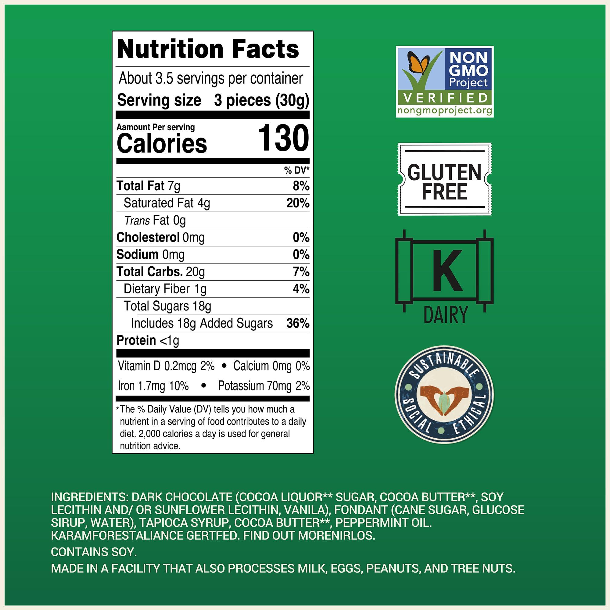 Chocolove Chocolove Mint Crme Chocolate Bites | 55% Cocoa | Refreshing Mint Filling | Crafted with Premium Belgian Dark Chocolate | Dairy-Free, Non-GMO, & Gluten-Free, 3.5 oz Pack (8 Pack)