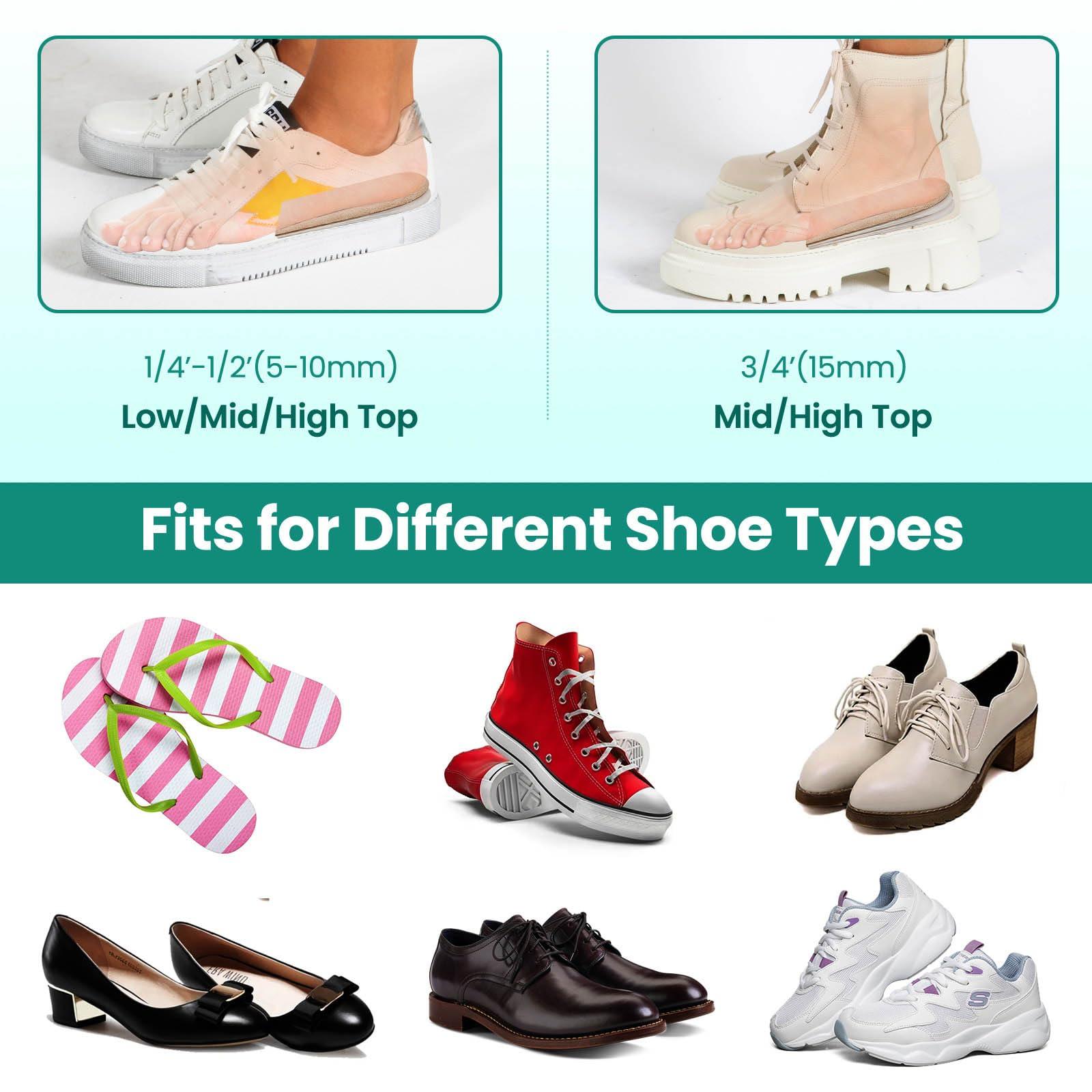 PrettSole PrettSole 5mm to10mm Heel Lifts(2 Layers), Height Increase Insoles for Leg Length Discrepancy - Large Shoe Lifts for Men, Shoe Inserts Comfort Half Foot Pads for Heel Pain - 1 Pair