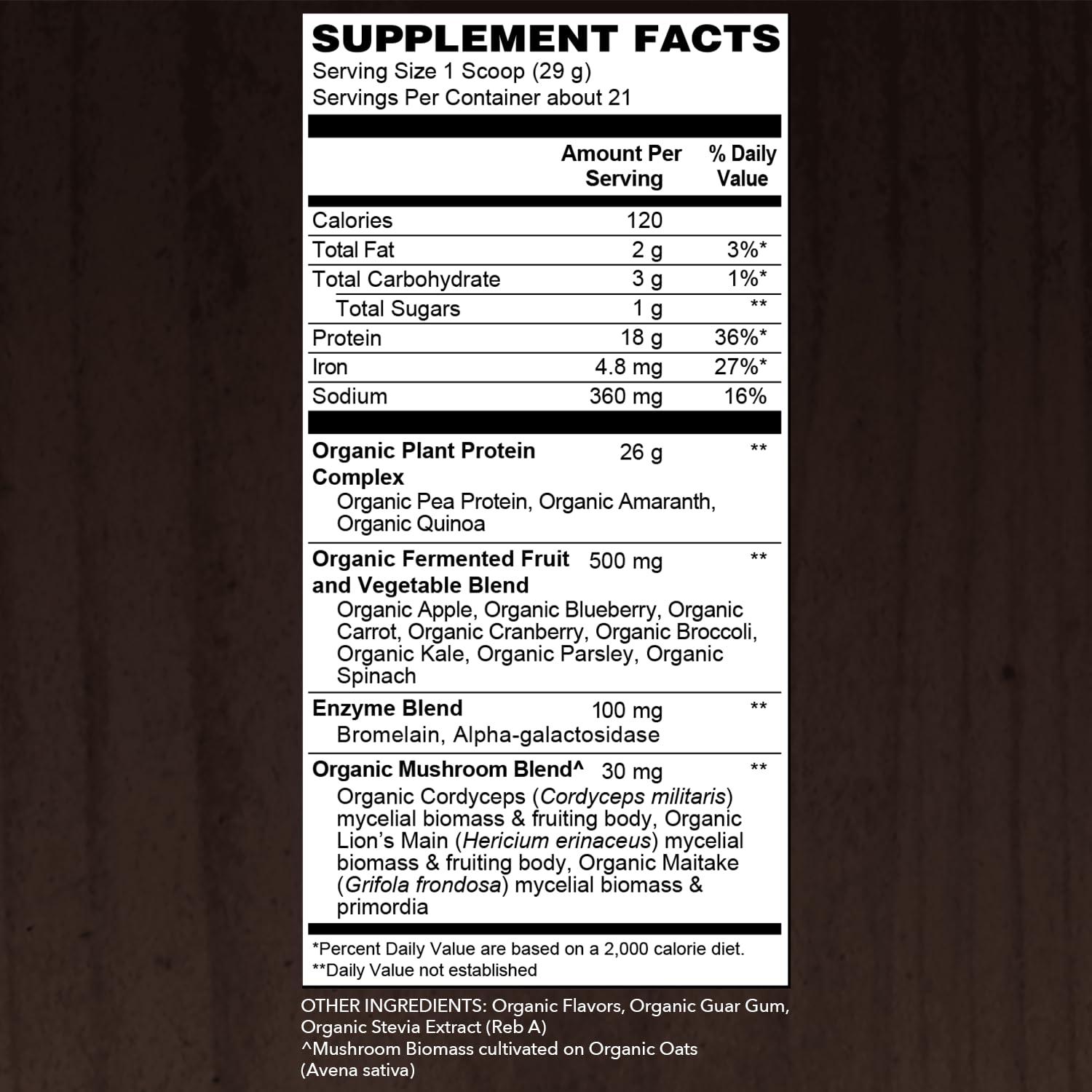 SOTRU SOTRU Organic Vegan Protein Powder - Whole Food, Plant Based Protein Powder with Green Superfoods, Enzymes & Probiotics - USDA Certified Organic, Non-GMO, Gluten-Free - Vanilla 18.5 oz, 21 Servings