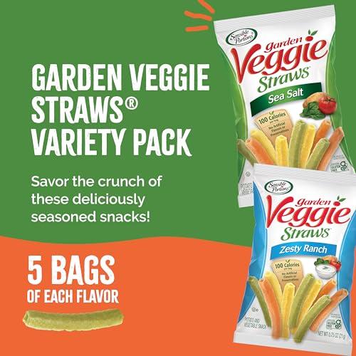 Sensible Portions Sensible Portions Veggie Straws Multi-Pack, Sea Salt and Zesty Ranch Flavor, Gluten-Free Chips, Individual Snacks, 0.75 Ounce Bag, 10-Pack