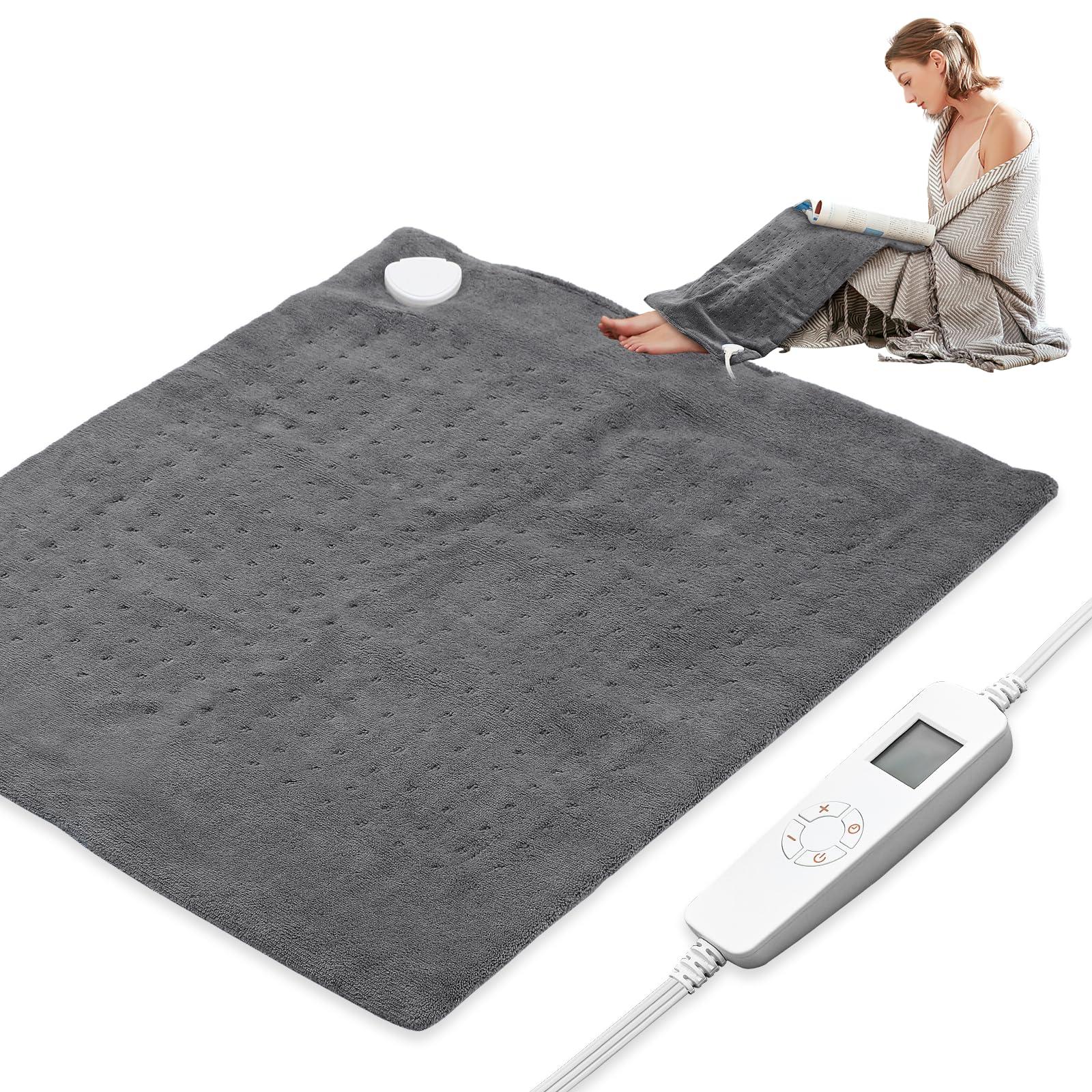 SFIHOME SFIHOME Electric Heating Pad for Shoulders and Back Pain Relief, 20" x 24" Soft Warm Electric Pad for Women, Men, Small Washable Heat Pad with Timer & 6 Heat Setting, Over-Heat Protection, Grey