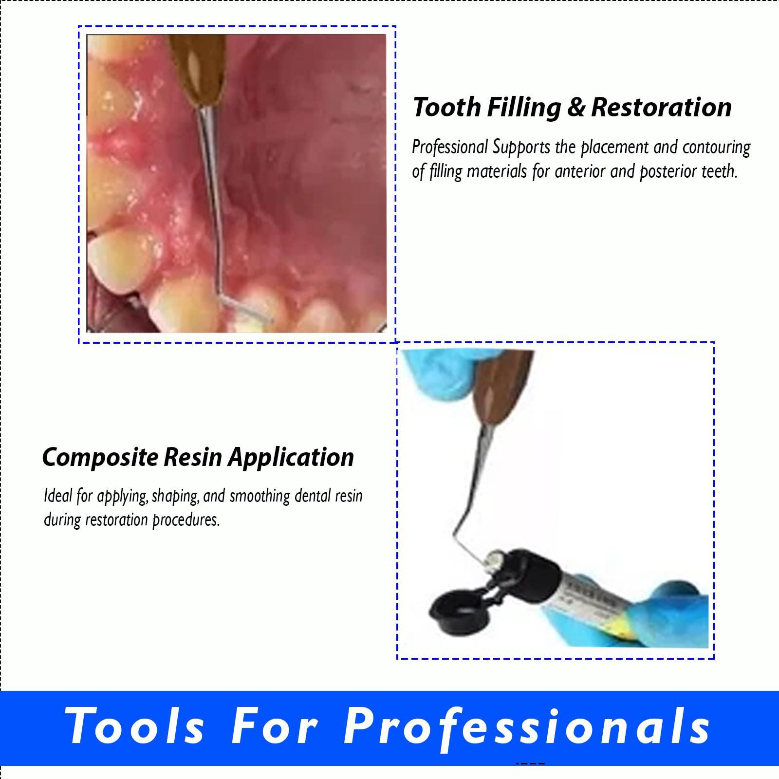 INSTUMAX INSTUMAX Set of 10 Dental Composite Placement Filling Instruments Silicon Handle Restoration Plugger/Spatula Appling Condensing Resin Tooth Restoration Set