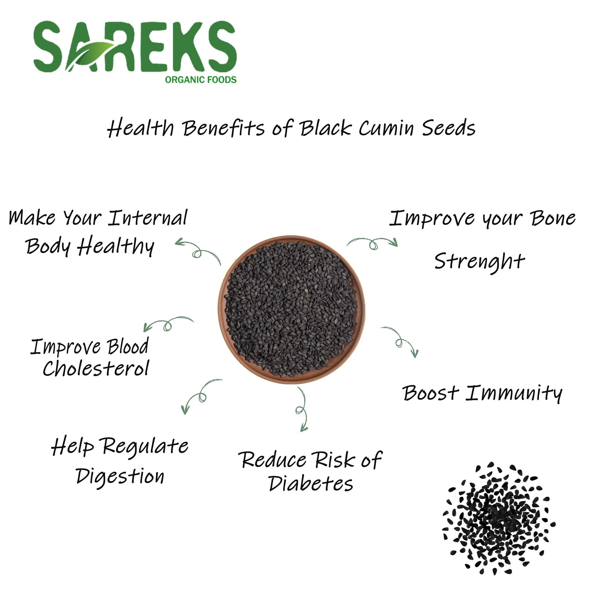 SAREKS Black Cumin Seed 100% USDA ORGANIC Certified - Black Seeds - Nothing Added - Resealable Bag - Bulk Nigella Sativa - Kalonji - Black Caraway - Raw (10oz)